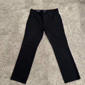 NYDJ Women's Marilyn Straight Black Jeans 16P